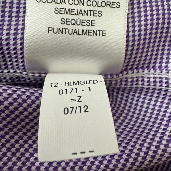 Tommy Bahama Dress Shirt Mens 16.5 34-35 Purple Houndstooth Long Sleeve NWT - Picture 11 of 12